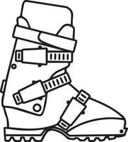 Snowboard boots coloring pages icon illustration vector