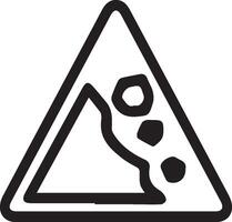 A triangle with a mountain in the middle and a rock on the side vector