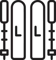 Two ski poles with a handle and a handle vector