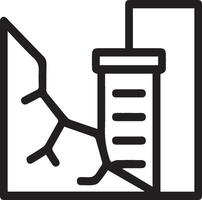 A black and white icon of a building with a ladder vector