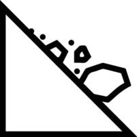 A triangle with a rock falling down vector