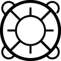 A black and white icon of a circle buoy vector