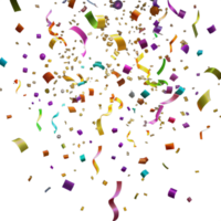 Playful Array of Colorful Confetti and Ribbons Dancing in the Air Conveying a Sense of Celebration and Joy That Brightens Any Festive Gathering png
