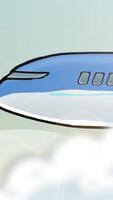 2d passager avion en volant dans le ciel entre le des nuages verticale video