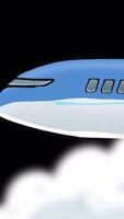 2D Passenger Plane Flying In The Sky Between The Clouds Vertical Alpha Channel video