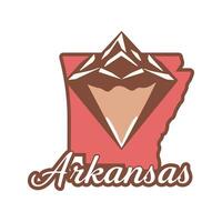 Arkansas State Map with Mountain Icon vector