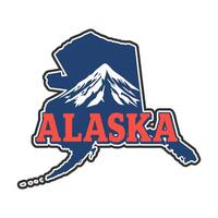 Alaska State Map with Mountain Design vector