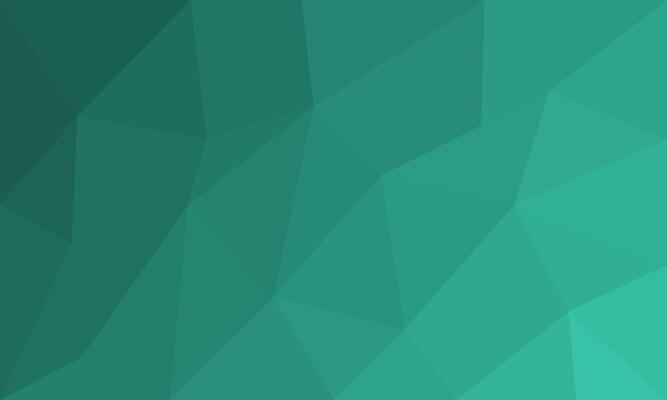 Flat polygonal gradient background. Modern geometric triangle pattern design elements in aqua green color