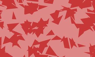 Chaotic and stacked triangle pattern background on red cherry color. Abstract geometric design vector