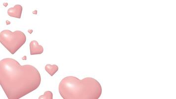 Heart 3d Festive background for Valentines Day. Place for text. Design poster web pages banner postcard. illustration. vector