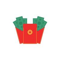 Lucky Red Packet Envelopes with Money Design Template vector