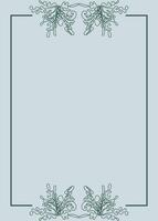 vintage wedding invitation card template design with line drawing flower element vector