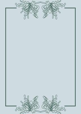 vintage wedding invitation card template design with line drawing flower element