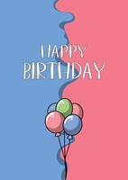 a colorful poster with balloons and the words happy birthday on it. vector
