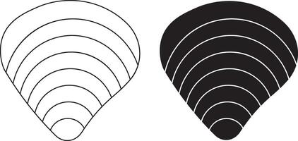 top view Hard clam icon set vector