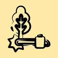 Icon deforestation. Global warming elements. Icon in hand drawn style. vector