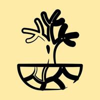 Icon droughts. Global warming elements. Icon in hand drawn style. vector