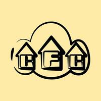 Icon cfc gas. Global warming elements. Icon in hand drawn style. vector