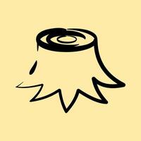 Icon tree stump. Global warming elements. Icon in hand drawn style. vector