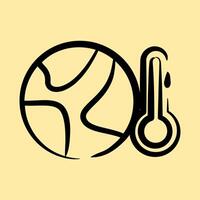Icon global temperature rise. Global warming elements. Icon in hand drawn style. vector