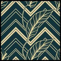 a pattern with leaves and stripes vector