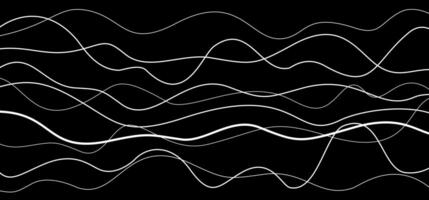 Thin white line wavy abstract background. Curve wave, Line art striped graphic template. vector