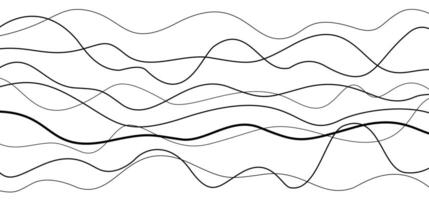 Thin line wavy abstract background. Curve wave, Line art striped graphic template. vector