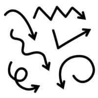 Set of Hand drawn arrows doodle on white background. design element. vector