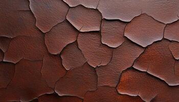 Close-up view of mottled brown leather showing unique texture and organic shapes photo