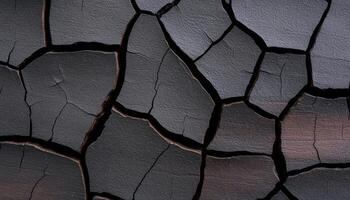 Dry cracked soil displays intricate patterns caused by prolonged drought conditions photo