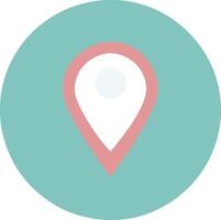 location pin icon, minimal design, flat illustration, pastel colors, teal background, salmon pink outline vector
