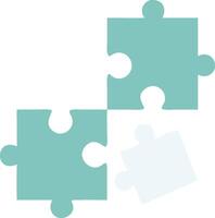 Puzzle pieces, minimalist design, teal and white color scheme, jigsaw concept, clean lines, simple shapes vector