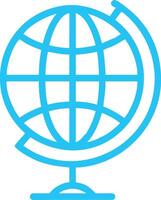 Globe icon, stylized wireframe, light blue, simplistic design, clean lines, global connectivity, world map vector