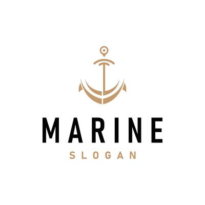 silhouette illustration anchor logo sailor design