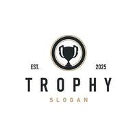 trophy logo design tournament symbol vector