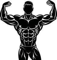 Gym Character in Flexing Pose vector