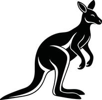 a black and white kangaroo on a white background vector