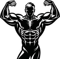 Bodybuilder in Flex Pose vector