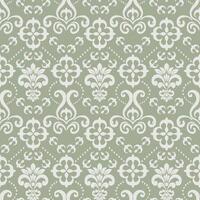 Contemporary green classic ikat pattern. Abstract ikat damask motif seamless pattern. Classic ikat damask pattern use for fabric, textile, home decoration elements, upholstery, wrapping, etc. vector