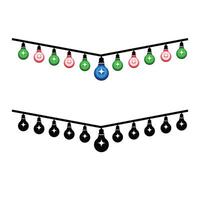 Christmas lights hanging on a string vector