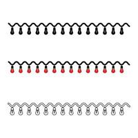 A set of black and red lights on a white background vector