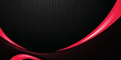 Modern Abstract Futuristic Cyberpunk Banner Hexagonal Beehives Tech Background with Red Dots vector