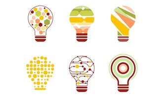 Light Bulbs Abstract Design with Geometric Elements, Modern Digital Technology, Creative Idea Illustration vector