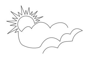 Sunset single-line art symbolizes the fleeting nature of time, using a single stroke to express the end of a day and the beginning of night. vector