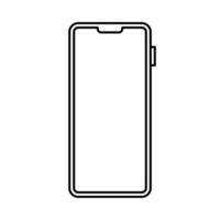 A black and white drawing of a smartphone vector