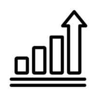 A graph line icon with a bar going up vector