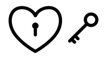 A heart shaped key and lock icon vector