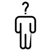 A man with a question mark on his head vector