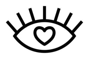 An eye with a heart in the middle of it vector