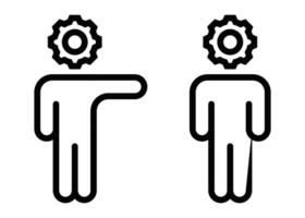 Two people with gears on their heads vector